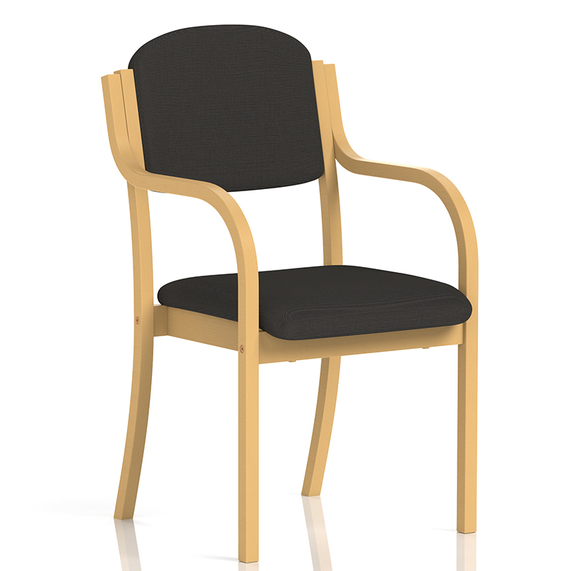 Madrid School Reception Black Chair With Arms