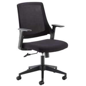 Duffy Black Mesh Back Task Office Chair - Fixed Arms