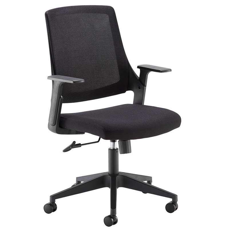 Duffy Black Mesh Back Task Office Chair - Fixed Arms