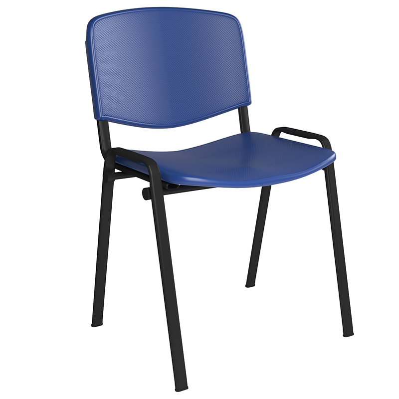 Taurus Plastic Meeting Room Chair No Arms - Black Frame