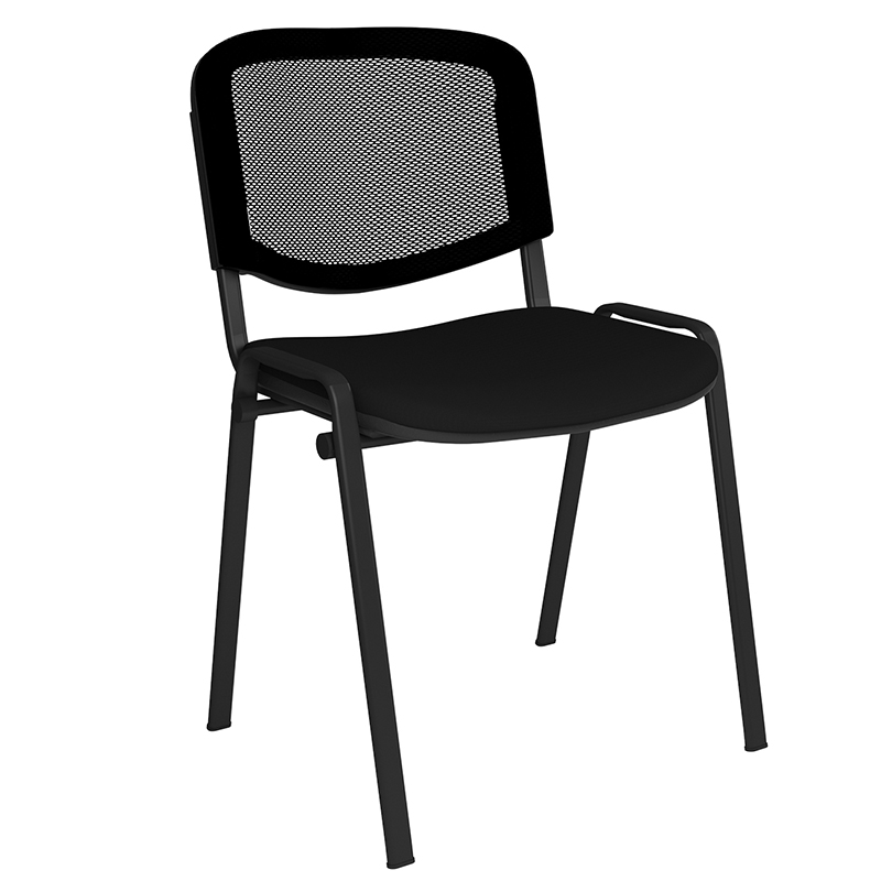 Taurus Mesh Back Meeting Chair – Armless, Black Frame