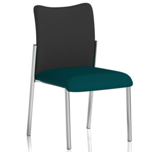 Academy Stackable Visitor Chair – Black Fabric Back, Armless Design, Custom Seat Colour