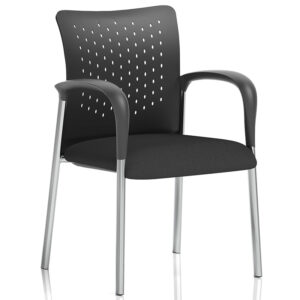 Academy Visitor Chair with Arms – Stackable, Black Finish