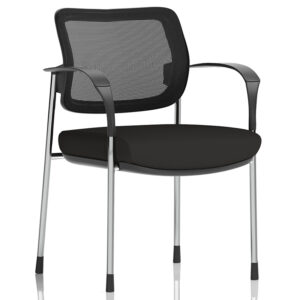 Brunswick Mesh Back Visitors Chair With Arms - Chrome Frame