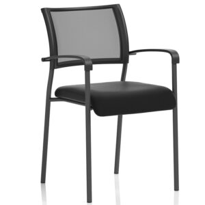 Brunswick Visitor Chair Black Fabric With Arms Black Frame