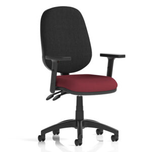 Eclipse Plus II Lever Task Chair Black Back Bespoke Seat with Height Adjustable Arms