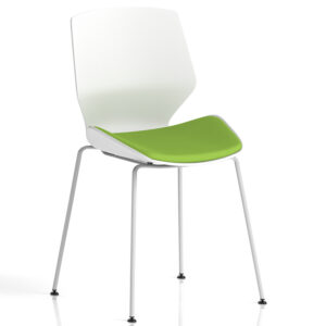 Florence White Frame Visitor Chair in Bespoke Seat Options