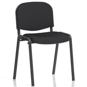 ISO Stacking Visitor Chair – Fabric Seat, Black Frame, Conference Seating