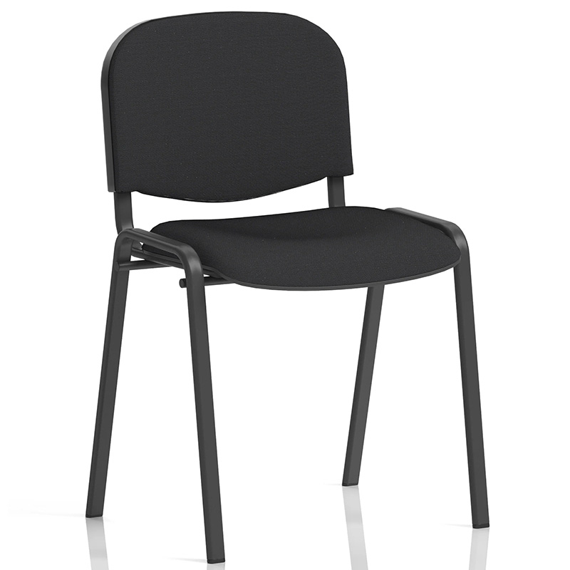 ISO Stacking Visitor Chair – Fabric Seat, Black Frame, Conference Seating