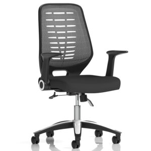Relay Mesh Task Chair – Silver or Black Accents with Folding Arms