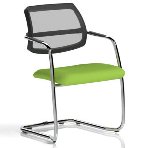 Swift Cantilever Mesh Back Chrome Visitor Chair - Bespoke Seat