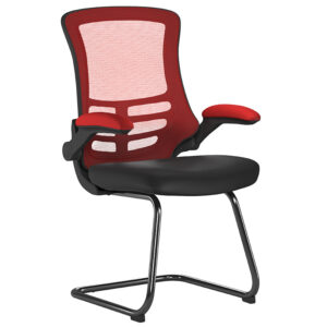 Cadiz Medium Back Mesh Cantilever Chair – Black Shell, Frame & Folding Arms