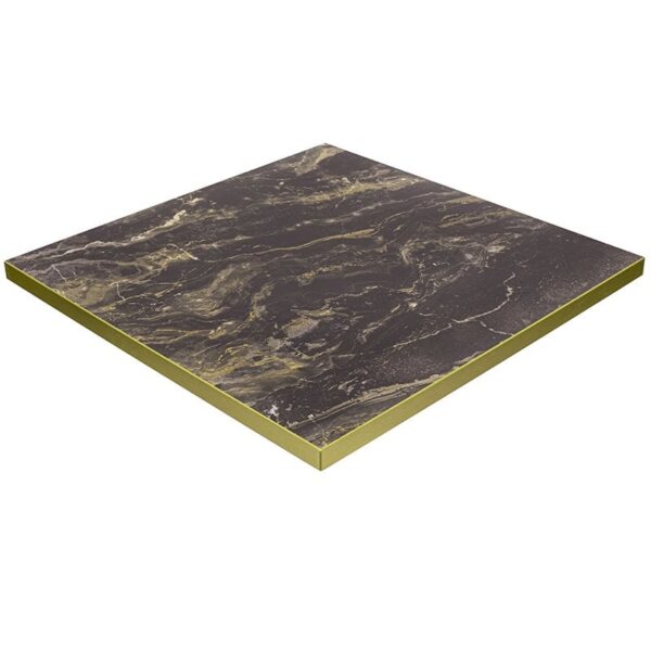 Nobis Furniture - NEXT DAY 25mm Luxury High Gloss Black Marble Laminate Table Tops with Gold Effect Edging