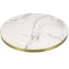 Nobis Furniture - NEXT DAY 25mm Luxury High Gloss White Marble Laminate Table Tops with Gold Effect Edging