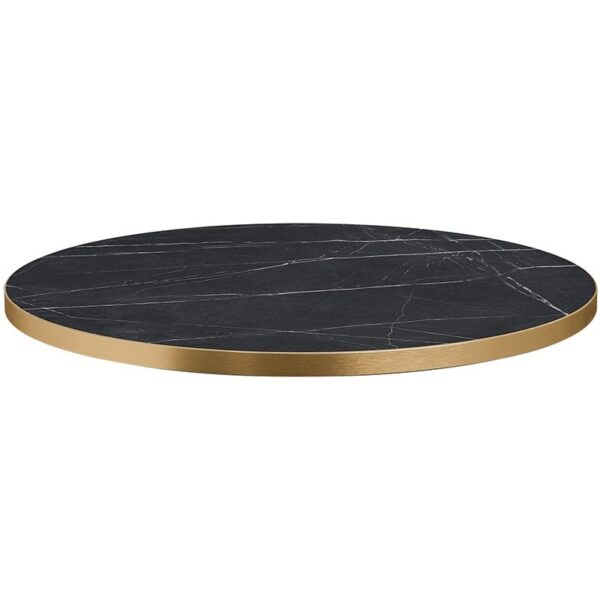 Nobis Furniture - 25mm Premium Black Marble Laminate Table Tops with Gold Effect Edging
