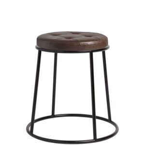 Nobis Furniture - Alfie Stackable Low Stool with Vintage Brown Seat Pad