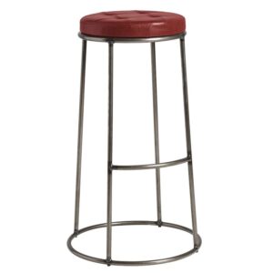 Nobis Furniture - Alfie Stackable Bar Stool with Vintage Red Seat Pad