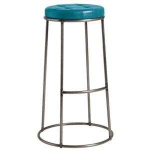 Nobis Furniture - Alfie Stackable Bar Stool with Vintage Teal Seat Pad