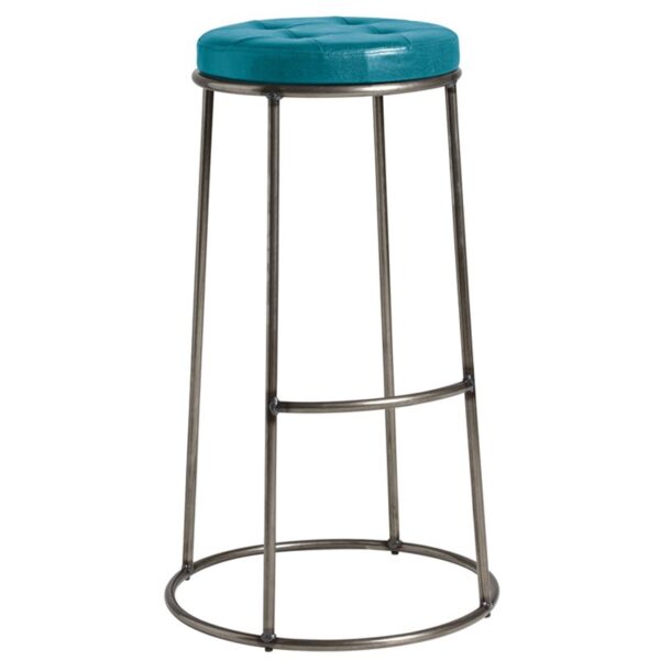 Nobis Furniture - Alfie Stackable Bar Stool with Vintage Teal Seat Pad