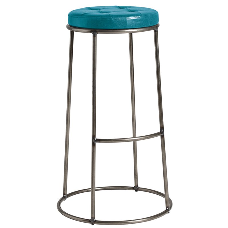 Nobis Furniture - Alfie Stackable Bar Stool with Vintage Teal Seat Pad