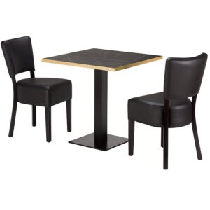 Alto Black 2 Seater Small Dining Set - Black Marble Laminate