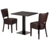 Alto Brown 2 Seater Small Dining Set - Black Brown Sorano Laminate