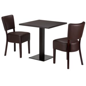 Alto Brown 2 Seater Small Dining Set - Black Brown Sorano Laminate
