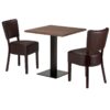 Alto Brown 2 Seater Small Dining Set - Tobacco Walnut Laminate