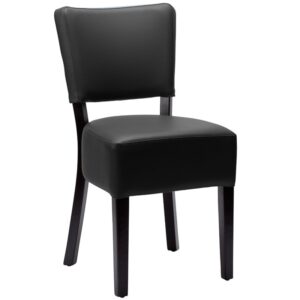 Nobis Furniture - Alto FB Black Frame Fully Upholstered Dining Chair - Faux Leather