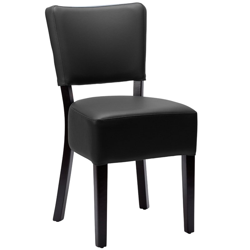 Nobis Furniture - Alto FB Black Frame Fully Upholstered Dining Chair - Faux Leather
