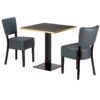 Alto Grey 2 Seater Small Dining Set - Black Marble Laminate