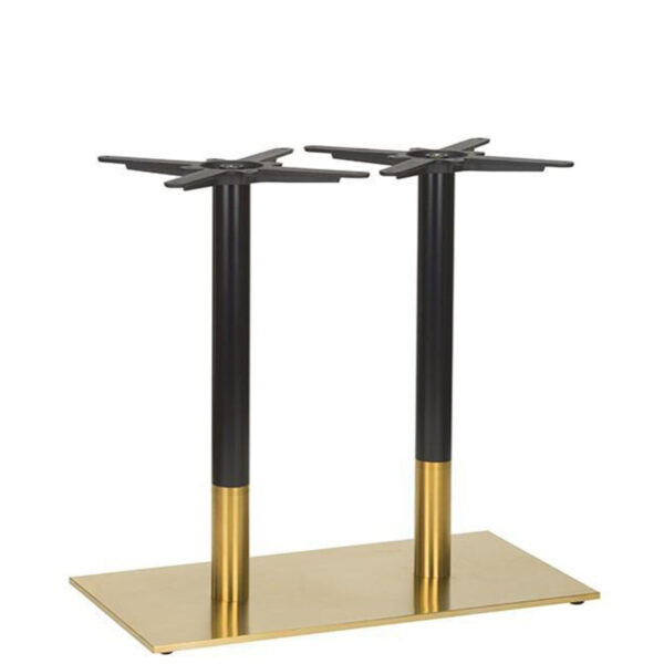 Nobis Furniture - Auric Twin Rectangular Black and Brass Table Base - Various Heights