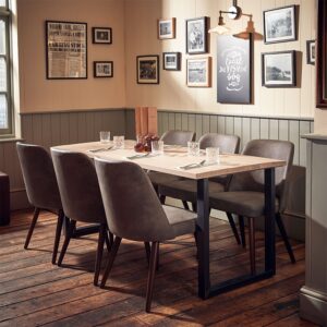 Aztec White Oak 6 Seater Rectangular Dining Set