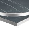 Nobis Furniture - 25mm Premium Black Pietra Laminate Table Tops with Silver Effect Edging