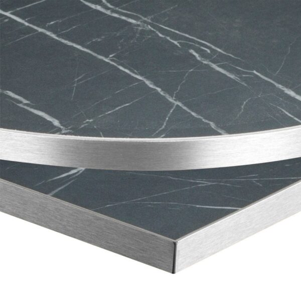 Nobis Furniture - 25mm Premium Black Pietra Laminate Table Tops with Silver Effect Edging