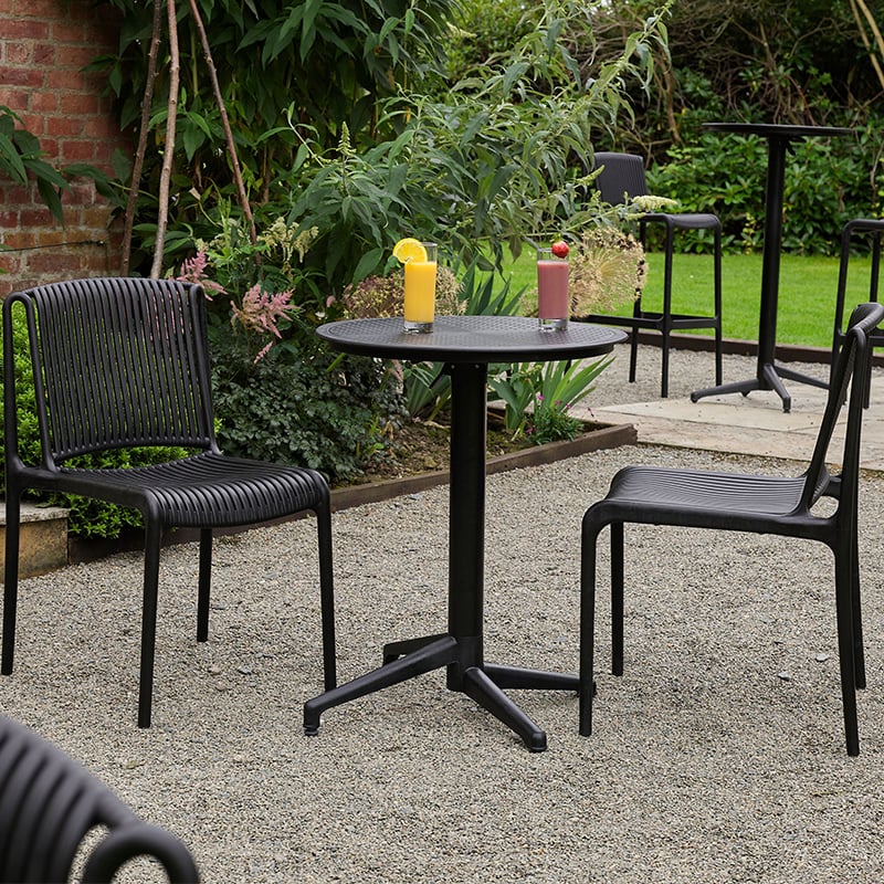 Nobis Furniture - Next Day Blink Side Chair with Cuba Outdoor Dining Set - 2 Seater Set