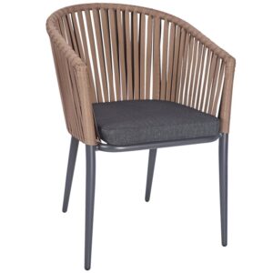 Nobis Furniture - Bronte Stacking Outdoor Arm Chair - Brown Weave