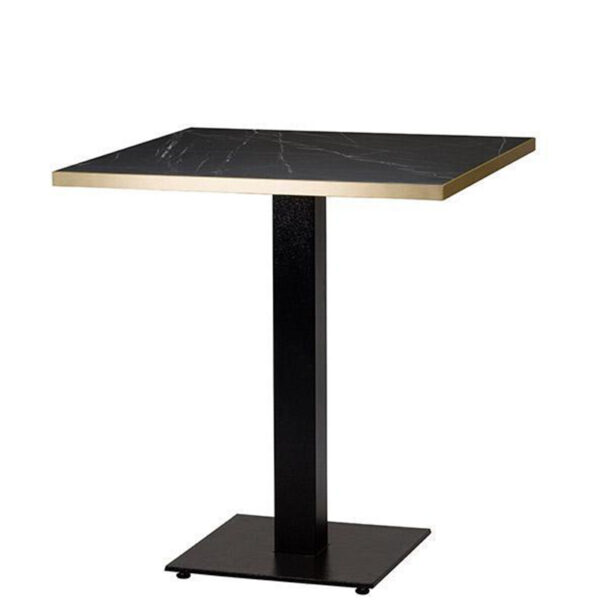 Bulk Black Marble Laminate Gold ABS Edge Square Dining Table - 3 Sizes