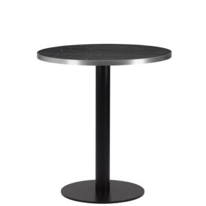 Bulk Black Marble Silver Edge Laminate Round Dining Table - 4 Sizes