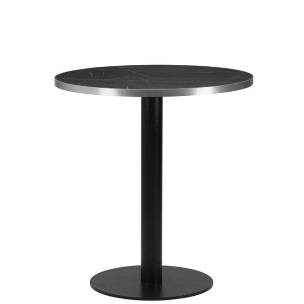 Bulk Black Marble Silver Edge Laminate Round Dining Table - 4 Sizes