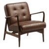 Nobis Furniture - Byron Lounge Arm Chair - Vintage Brown Faux Leather