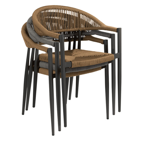 Nobis Furniture - Calypso Outdoor Stacking Arm Chair with Rope Weave