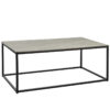 Chunk Cement Rectangular Black Steel Complete Coffee Table