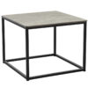 Chunk Cement Square Black Steel Complete Coffee Table