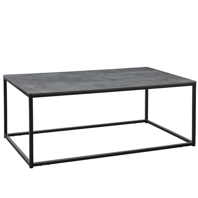 Chunk Metallic Anthracite Rectangular Black Steel Complete Coffee Table