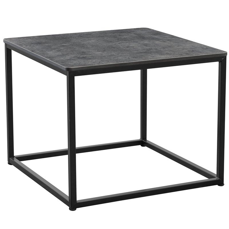 Chunk Metallic Anthracite Square Black Steel Complete Coffee Table