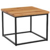 Chunk Natural Oak Square Black Steel Complete Coffee Table