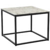 Chunk White Carrara Marble Square Black Steel Complete Coffee Table
