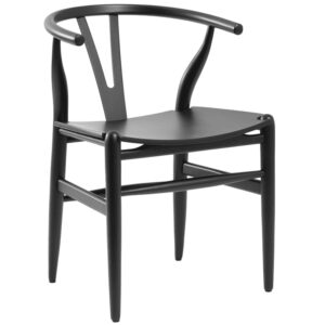 Nobis Furniture - Clara Scandi Style Curved Back Arm Chair - Satin Black