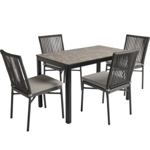 Nobis Furniture - Corda Marble Rectangular Outdoor Dining Set